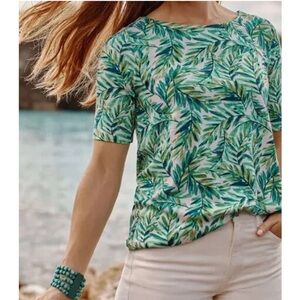 J. Jill Pima Cotton Slub Elbow Sleeve Tee